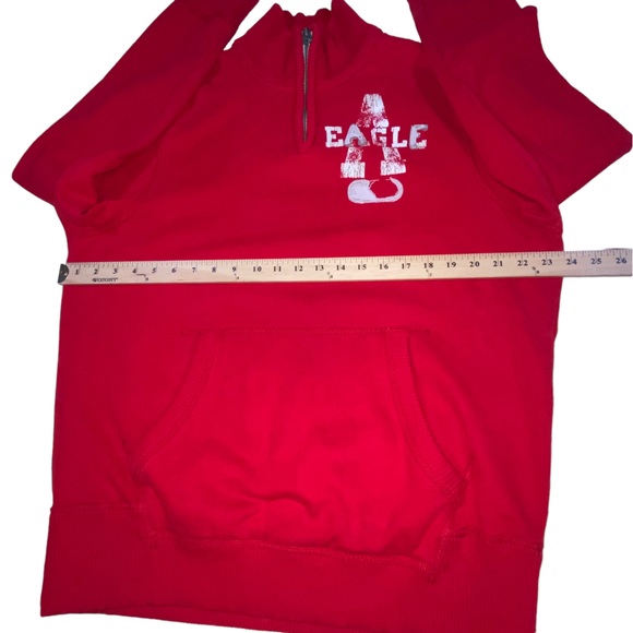 Men’s American Eagle Outfitters 1/4 Zip Red Sweatshirt Pullover - Large - Picture 3 of 11